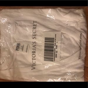 Pink Victoria Secret white v neck